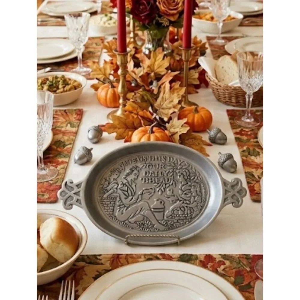 Daily Bread Server Tray-Pewter 